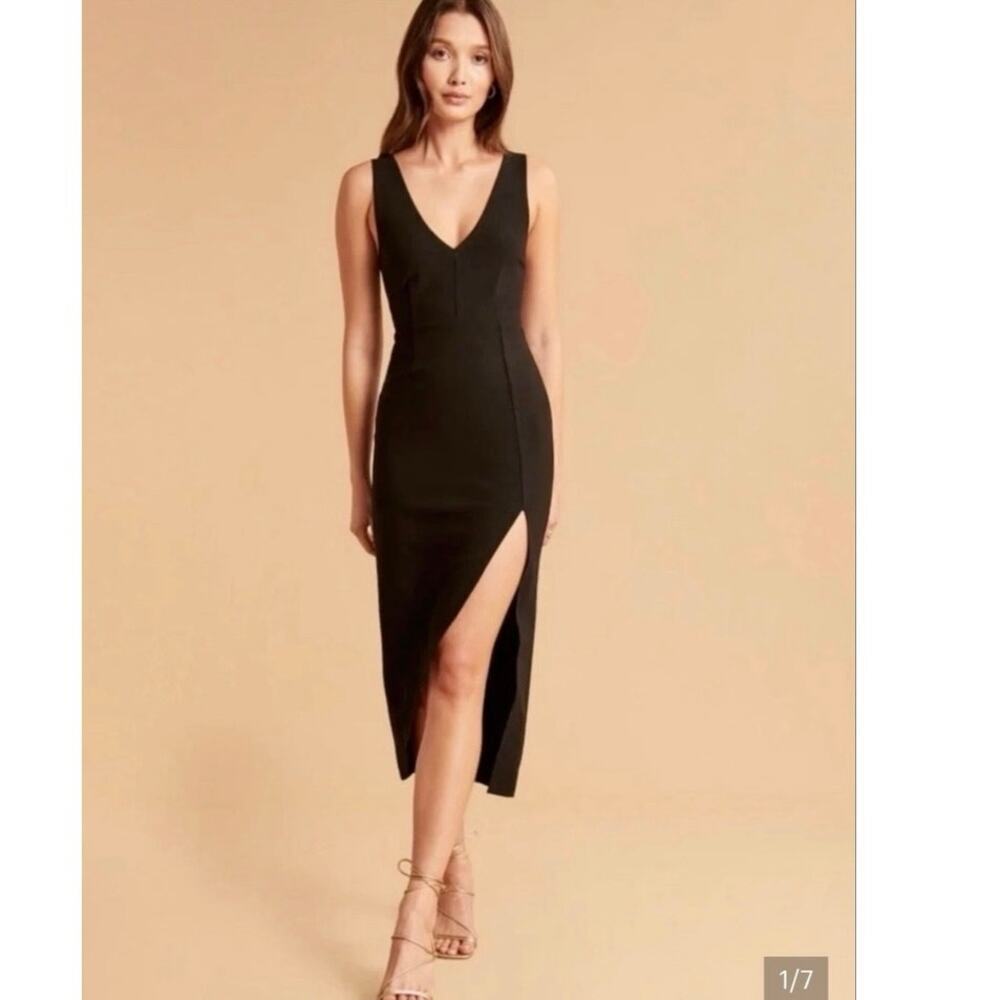 Abercrombie and Fitch Black Midi Dress Sz S